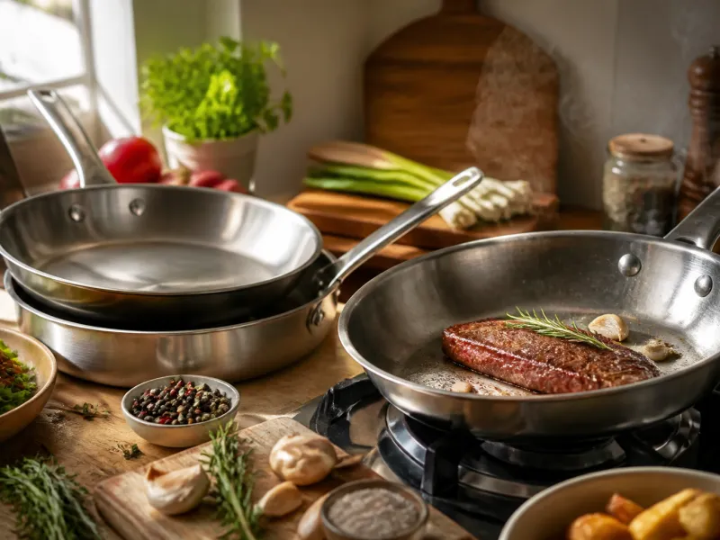 Edelstahlpfanne: Aufbau, Kauf und Braten ohne Ankleben